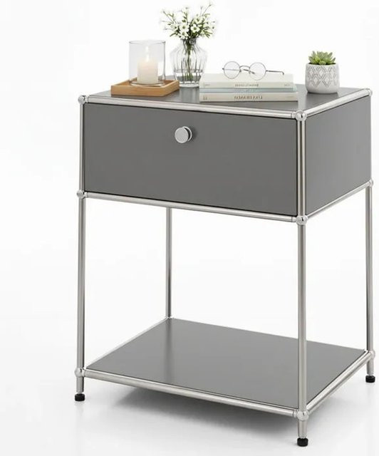 Floordirekt Concept Epure MK-139 Metallregal Beistelltisch in Grau, B/T/H: 50 x 40 x 65 cm - Bild 1