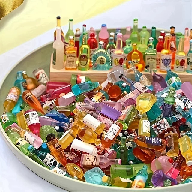 XYTLEZONE Mini-Getränkeflasche, Puppenhaus-Dekoration, 50-teiliges Set - Bild 1