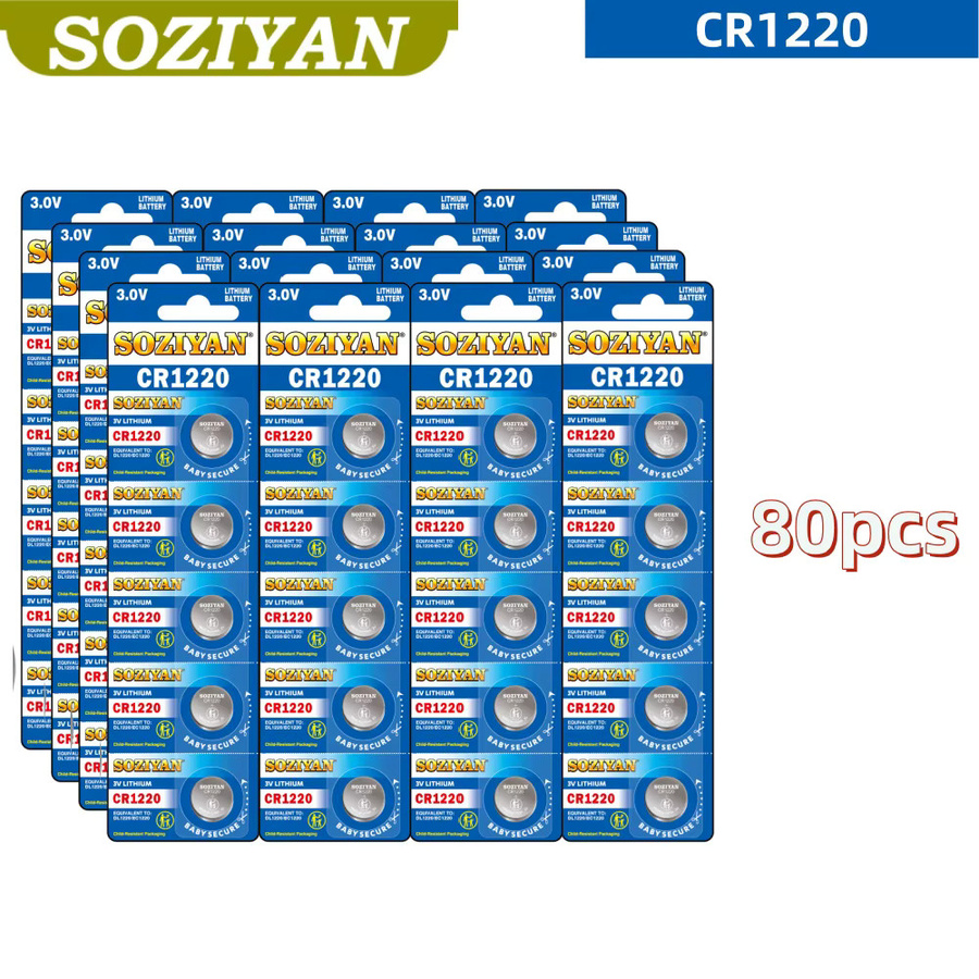 WHITECRANE CR1220 Lithium-Knopfzellenbatterie 3 V in Silber - Bild 2