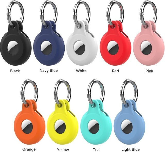 Apple AirTag Halter mit Schlüsselanhänger aus Silikon für Gepäck, Katzen- und Hundehalsbänder sowie Rucksäcke - Bild 1