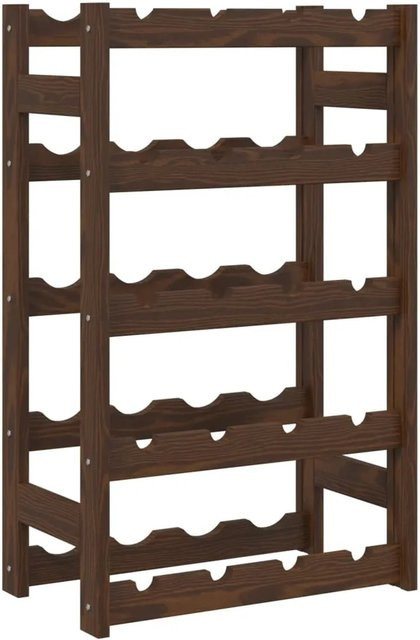vidaXL Weinregal aus Kiefer Massivholz in Braun für 20 Flaschen, B/T/H: 43 x 25 x 70 cm - Bild 1