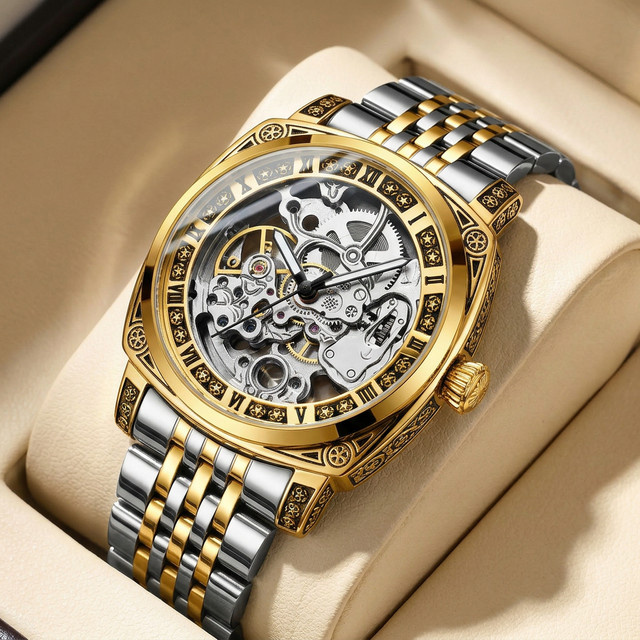 CAROTIF Herrenuhr, Automatik, Skelett-Design, Silber, Legierung - Bild 1