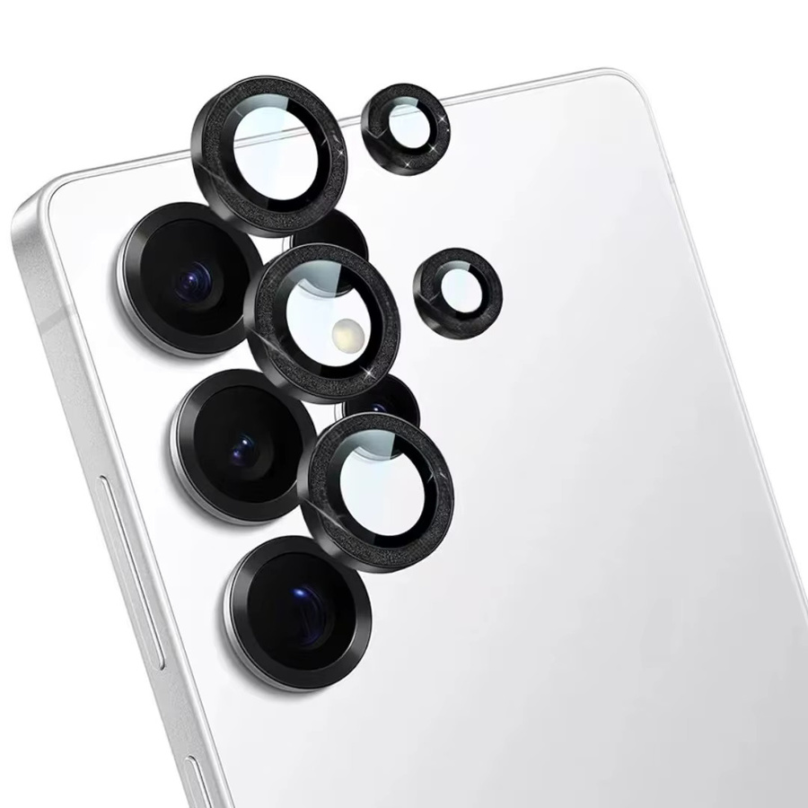 Glitzer Kameraobjektivschutz aus Glas für Samsung Galaxy S26 S25 S24 S23 Ultra FE Plus A55 A35 A54 A16 A15 in Silber, 5 oder 3 Stück pro Packung - Bild 2