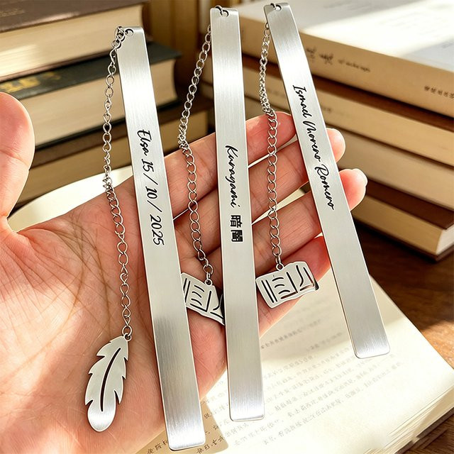 Lesezeichen mit Anhänger Edelstahl, Steel love, Unisex - Bild 1