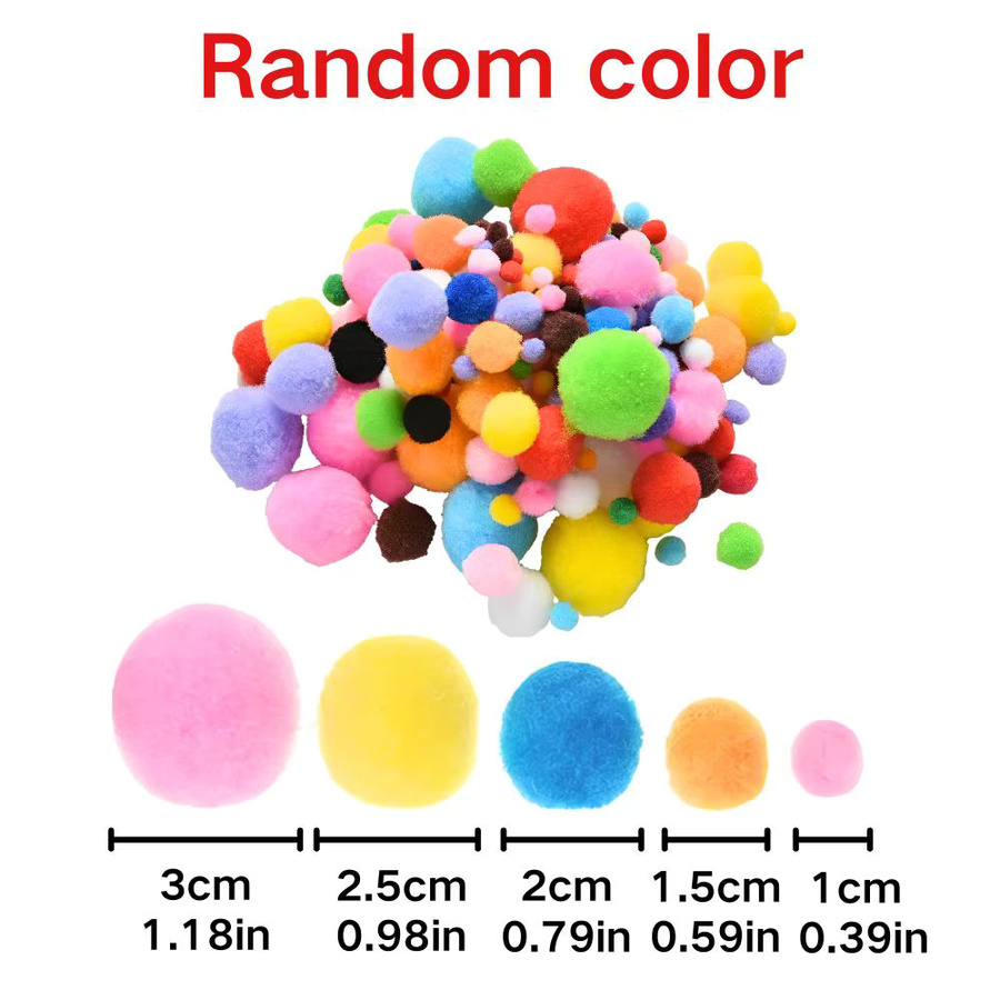 100 Stück flauschige Pom-Pom-Bälle in Multicolor für DIY-Projekte und Bastelbedarf von YMY - Bild 2