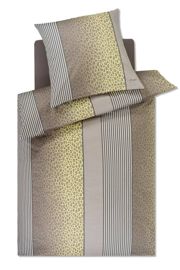JOOP! Bettwäsche Leo Mako-Satin mit Motiv in Braun, Weiß und Beige, B/H: 155 x 220 cm und 80 x 80 cm - Bild 1