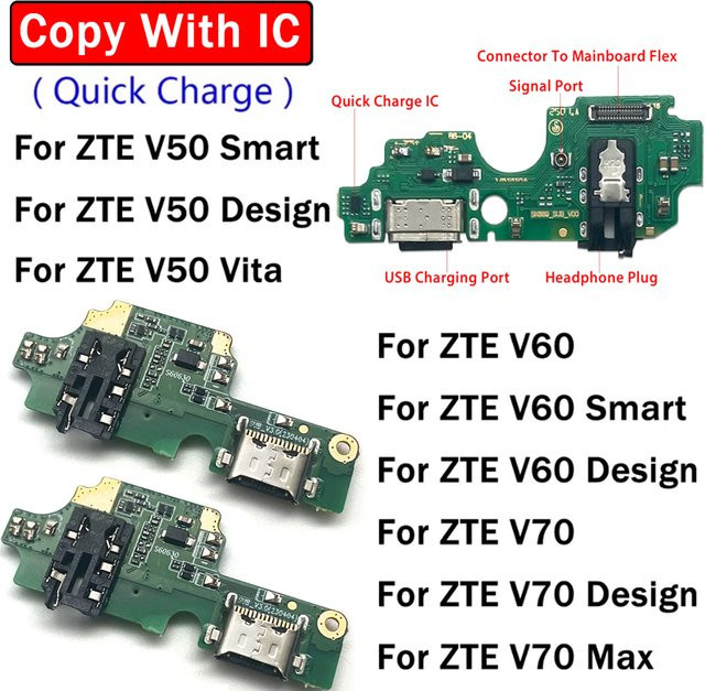 ZTE USB-C Ladeanschluss Flexkabel Dock-Board für Blade V50 V60 V70 Smart Design Vita Max - Bild 1