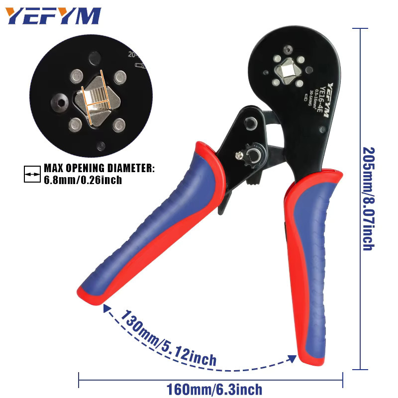 YEFYM Crimpzange YE 16–4E für Aderendhülsen und Rohrklemmen, 0,5–16 mm2/20–5 AWG - Bild 5