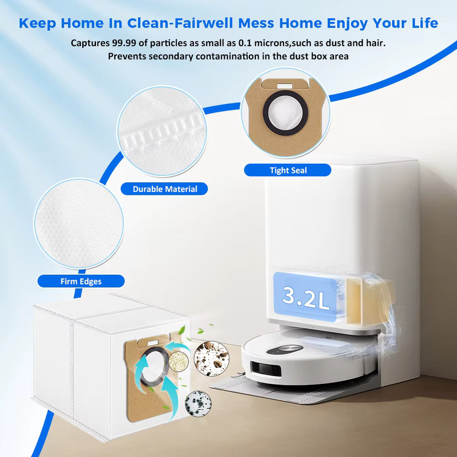 WINDNINJA Staubbeutel für Xiaomi Mijia Roboterstaubsauger X20+ X20 Max X20 Pro M30 M30S M30 Pro M40 M40S OV31CN X10 X10+ B116 C102CN - Bild 2