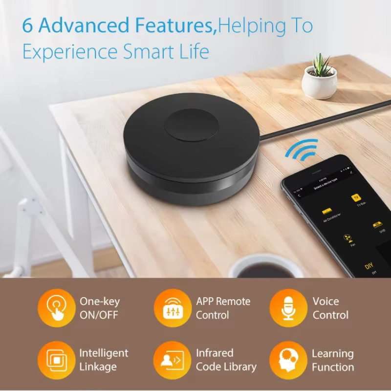 Tuya Smart WLAN RF IR Fernbedienung in Schwarz für Smart Home, Klimaanlagen und Fernseher, kompatibel mit Alexa und Google Home - Bild 3