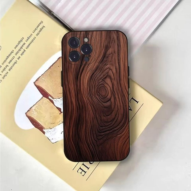 Natürliche Handyhülle aus Holz für iPhone 11 bis iPhone 16 Pro Max in Schwarz von BC Electrical Appliances - Bild 1