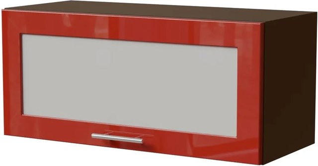 Feldmann-Wohnen Klapphängeschrank Brerra W4BS/80 WKF Lava in Karminrot Hochglanz mit Milchglas, B/T/H: 80 x 32,5 x 36 cm - Bild 1