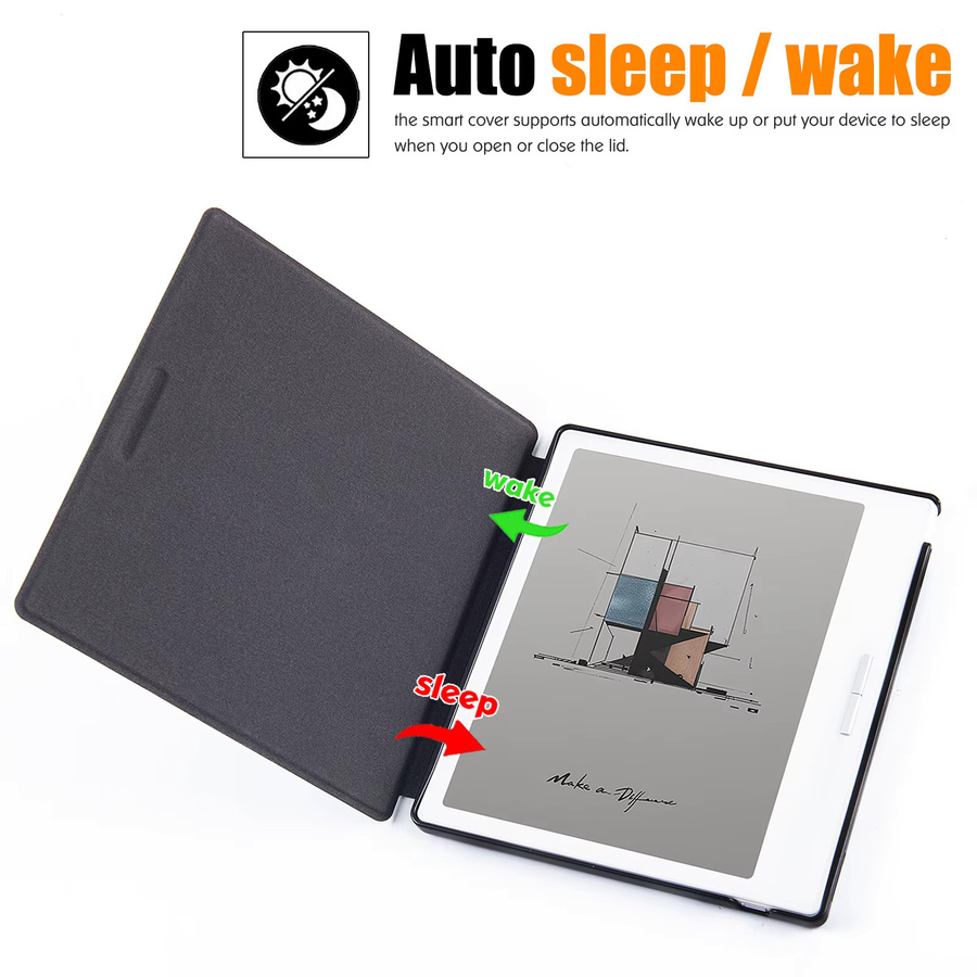 Boox Go Color 7-Serie Hülle in Grün mit automatischer Schlaf- und Wachfunktion, schlankes Design mit harter Rückschale und PU-Lederbezug - Bild 2