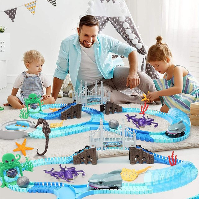 RTBXF Shark Rail Auto, Unterwasser Welt, Puzzle, Meerestiere, Bunt / Mehrfarbig - Bild 1