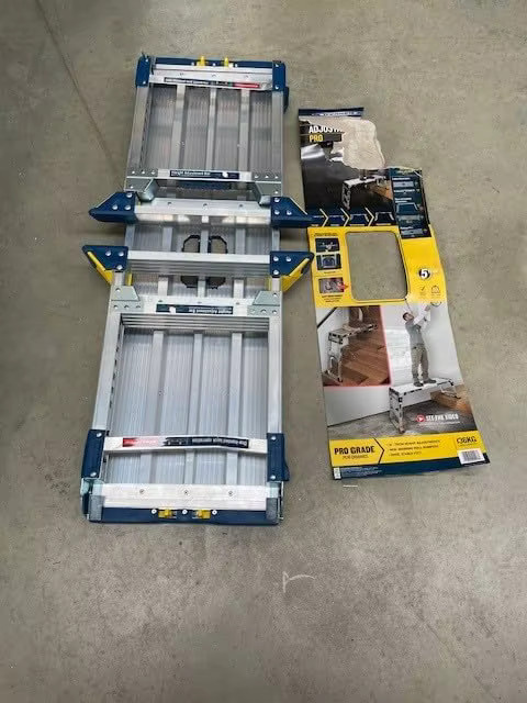 Erner 79023 Verstellbare Pro-Arbeitsbühne für Arbeit und Zugang, Silber - Bild 3