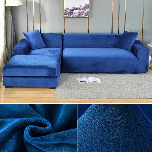 Elastischer Samt-Sofabezug von Your Warm Home für 1-Sitzer, Waschbarer Plüsch-Couchbezug aus Polyester, Breite: 90-140 cm - Bild 1