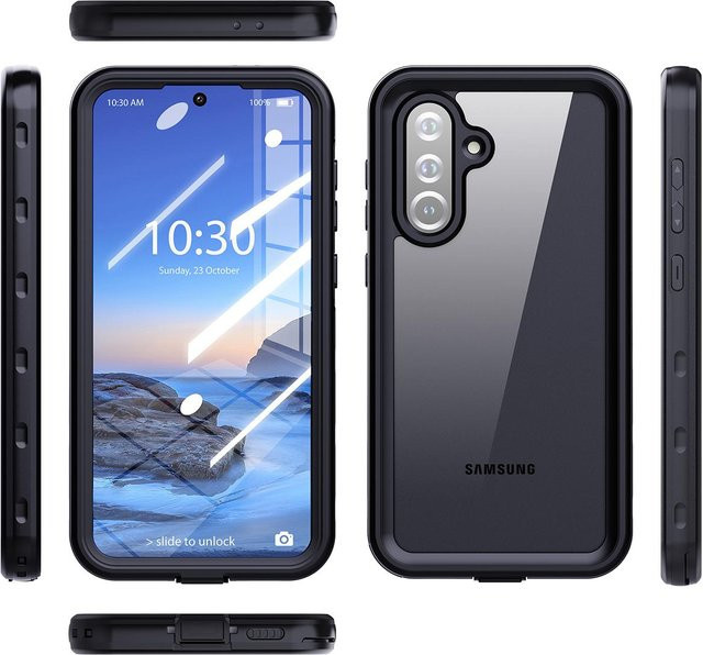 Wasserdichte IP68 Schutzhülle mit Lanyard für Samsung Galaxy A55 A54 A36 A35 A25 A16 A15 inklusive 360 Grad Vollabdeckung in Grau - Bild 1