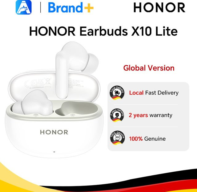 HONOR Earbuds X10 Lite TWS-Kopfhörer mit 12,4-mm-Treiber und KI-Übersetzung in Weiß - Bild 1