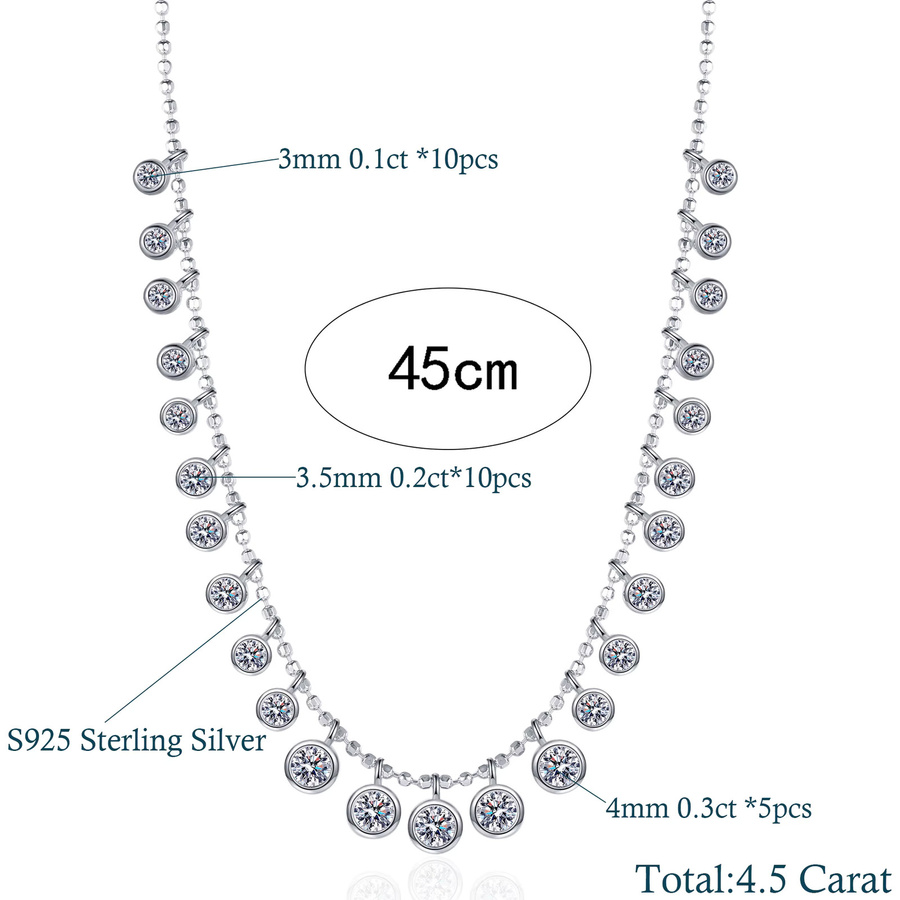 MUXIFC Halskette, 925 Silber, Moissanit, Brillant, Unisex - Bild 3