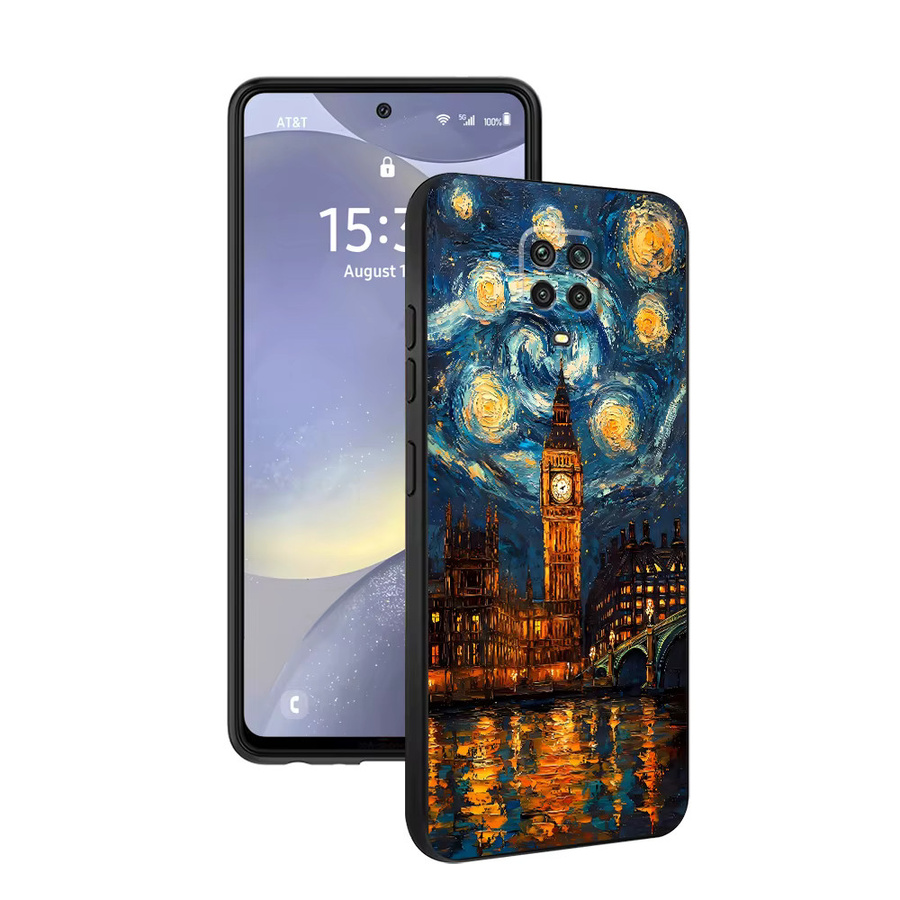 Weiche Handyhülle im Van Gogh Design für Xiaomi Redmi Note Serie, Schwarz - Bild 3