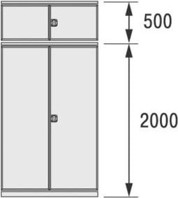 Bito Flügeltüren aus Kunststoff in Lichtgrau, B: 130 cm, H: 250 cm - Bild 1