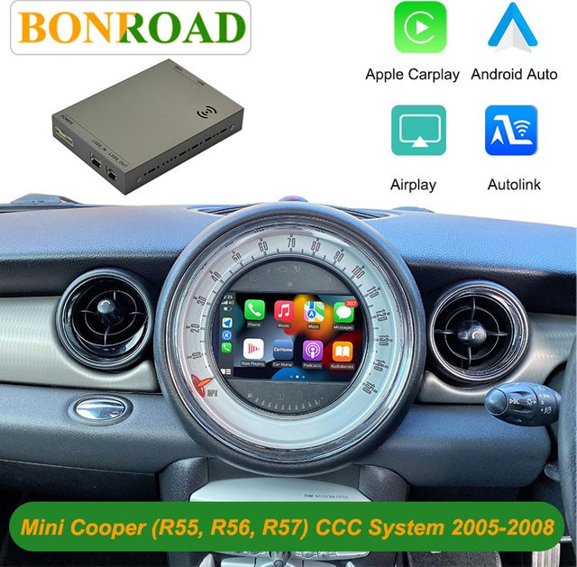 Bonroad Wireless Carplay Decoder-Box für BMW Mini Cooper R55 R56 R57 CCC-System 2005-2008 mit Android Auto und Airplay Schnittstellenmodul - Bild 1