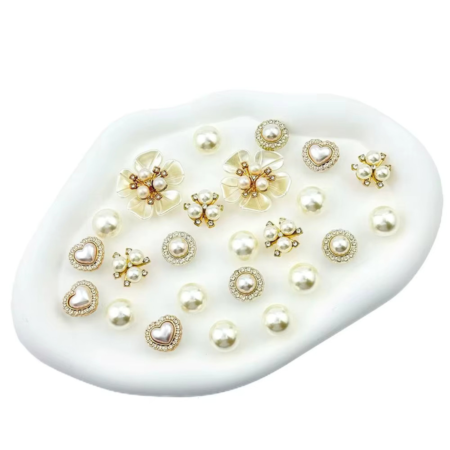 FHLDING Schuhcharms-Set, 24-teilig, Perlen, Diamanten, Blumen - Bild 1