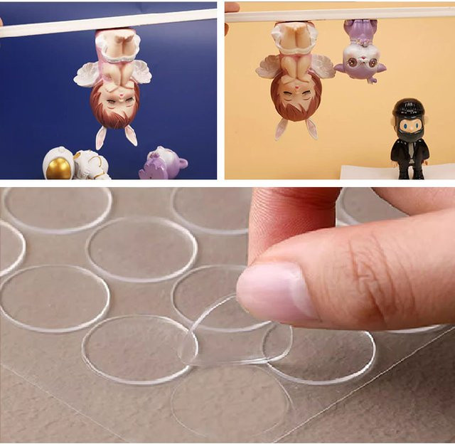 Doppelseitiges Klebeband mit Punkten, transparente selbstklebende Punktaufkleber für Poster und Wandbehang, Breite: 10 mm - Bild 1