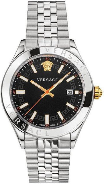 Versace Herrenuhr, Edelstahl, Quarz, 42 mm, Silber, Schwarz - Bild 1