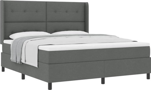 vidaXL Boxspringbett mit Matratze in Grau, modern gepolstert, B/T/H: 180 x 200 x 183 cm - Bild 1