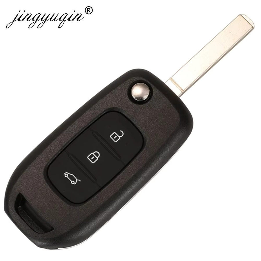 Jingyuqin Klappbarer Fernschlüssel 433MHz PCF7961M 4A in Schwarz für Renault Kadjar Captur Megane 3 Symbol Logan 2 Sandero 2 und Dacia Duster - Bild 2