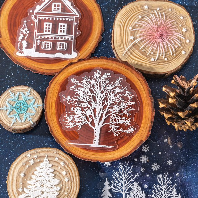 20 Stück 3D-Schaum Aufkleber Set mit Schneeflocken in Weiß für Weihnachts-DIY-Projekte und Scrapbook-Dekoration - Bild 1
