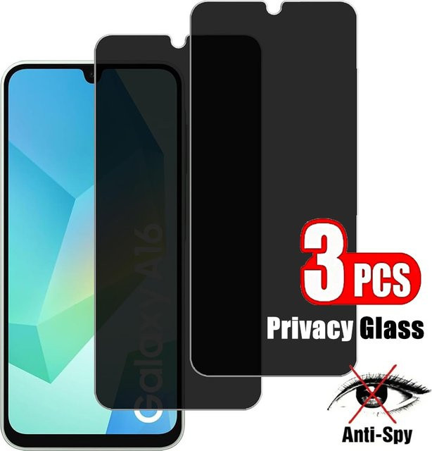 3 Stück Sichtschutzglas Displayschutzfolie für Samsung Galaxy A16 4G und 5G in Transparent - Bild 1