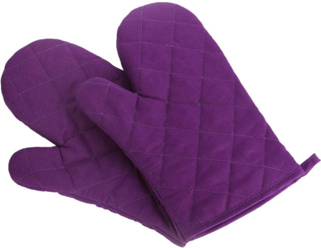 Hitzebeständige Küchenhandschuhe aus Polyester in Lila mit rutschfester Oberfläche für Ofen und Mikrowelle - Bild 1