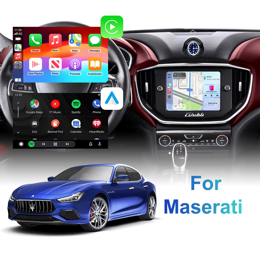 LEXXSON Drahtlose CarPlay und Android Auto Retrofit Kit Decoder Box für Maserati Quattroporte und Ghibli in Schwarz - Bild 2