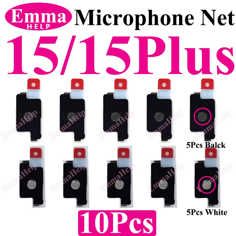 EmmaHelp 10er Set Mikrofon-Schutzgitter für iPhone 11 bis 16 Pro Max Anti-Staub Mesh Ersatzteil Set - Bild 3