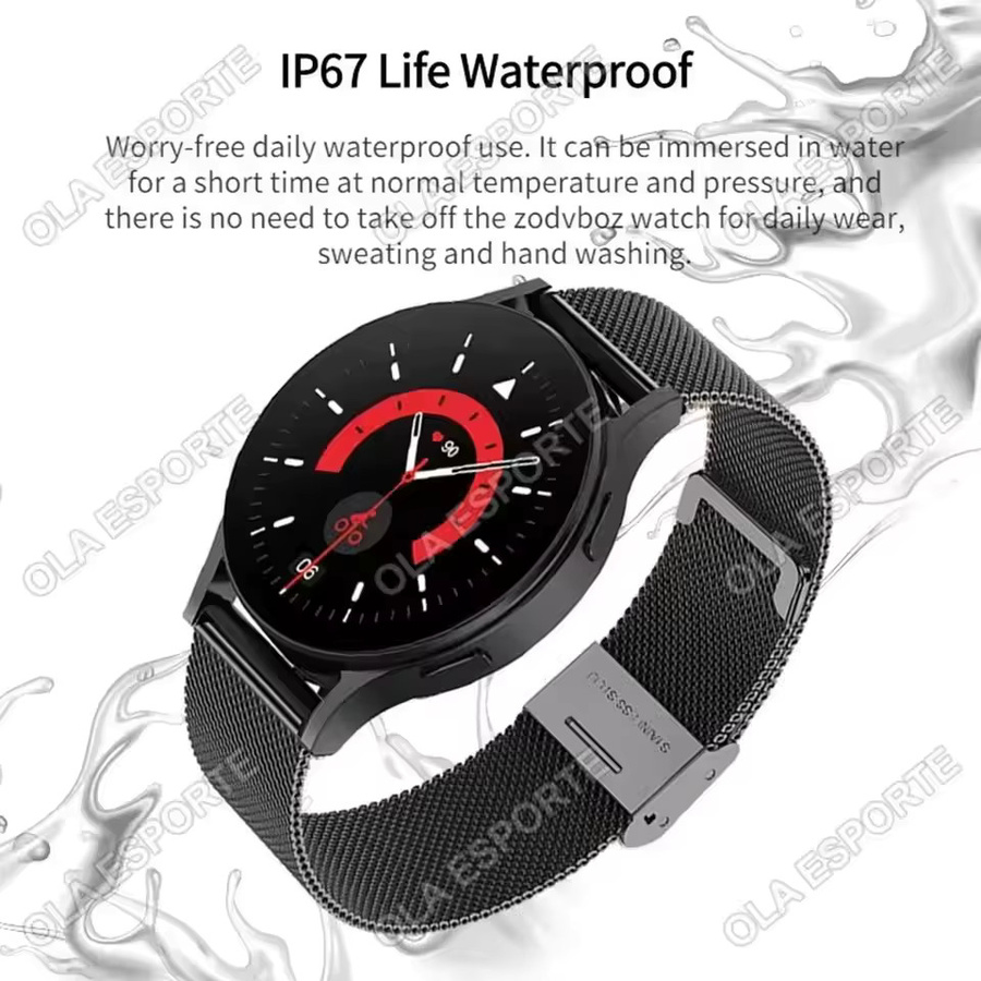 Ola Esporte Smartwatch für Damen und Herren in Schwarz mit HD AMOLED Bildschirm, Bluetooth Anruffunktion, Herzfrequenzüberwachung und wasserdichtem Design aus Edelstahl - Bild 4