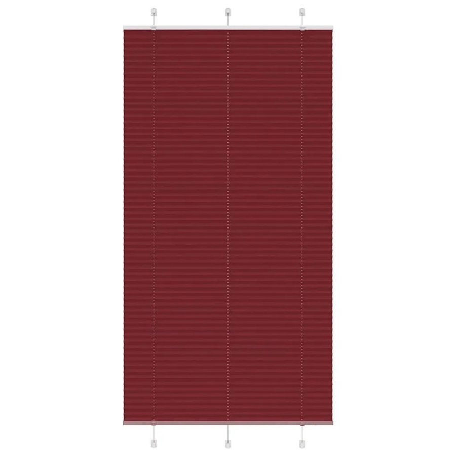 vidaXL Plissee Bordeauxrot, semi-transparent, Polyester, B: 110 cm, H: 200 cm - Bild 2