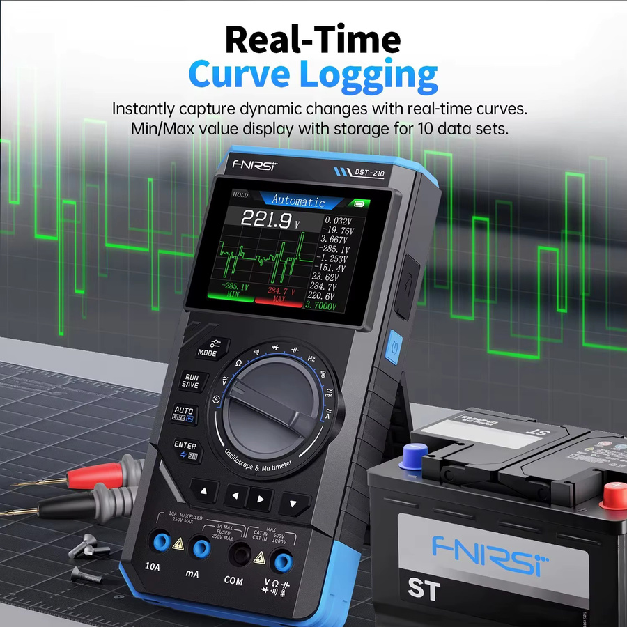FNIRSI DST-210 und DST-201 Tragbares 3-in-1 Oszilloskop Multimeter und Signalgenerator für Elektronik-Reparatur und Diagnose - Bild 4