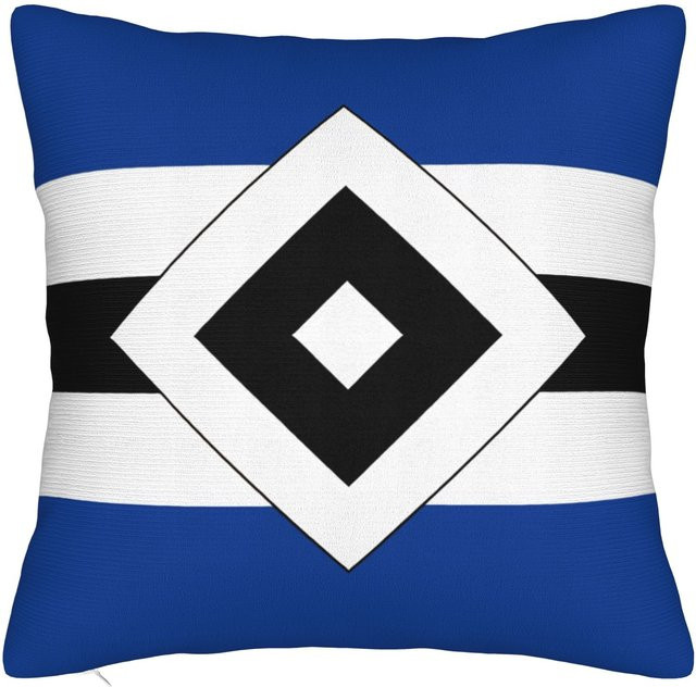 JMG Clothing HSV Hamburger Sportverein Quadratischer Kissenbezug aus Polyester, Blau, B/T/H: 45 x 45 x 0 cm - Bild 1