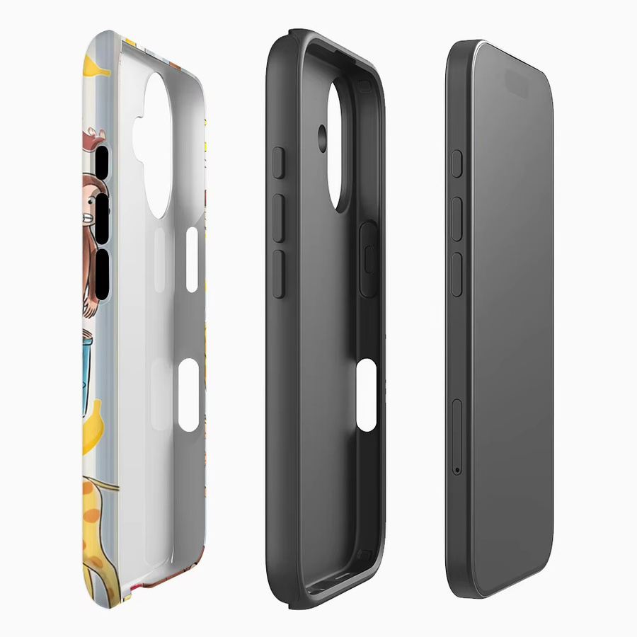 Monkey Fun Doppelschichtige Handyhülle für iPhone 18 17 16 15 14 13 12 Pro Max Plus in Multicolour - Bild 2