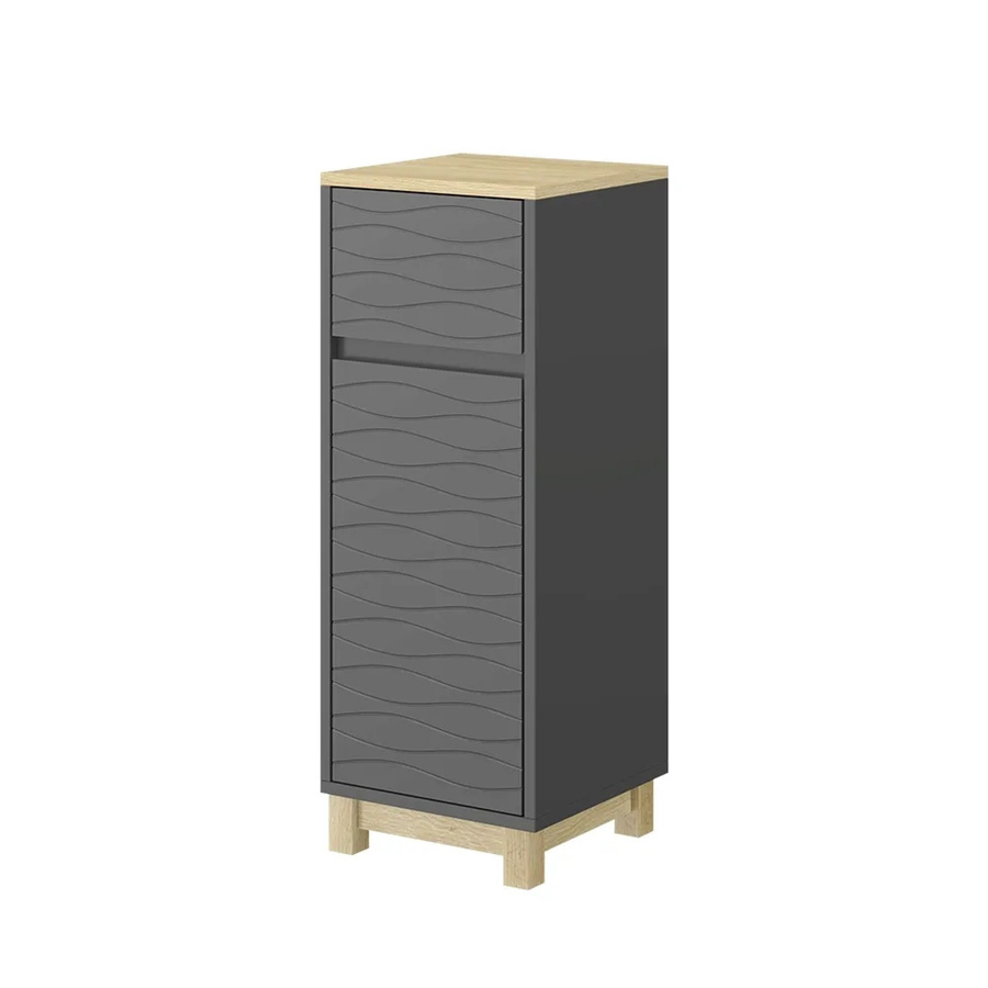 Vicco Midischrank Livia Anthrazit mit Schubladen und Türen, B/T/H: 30 x 30 x 80 cm - Bild 2