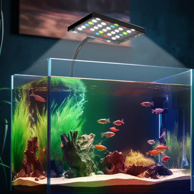TUNFAN USB-Aquarium-LED-Licht in Schwarz: Dimmbare Vollspektrum-Wasserpflanzen-Wachstumslampe mit Timer und 360 Grad drehbarem Design für dein Fischbecken - Bild 3