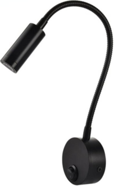 Happypilot LED Wandleuchte in Schwarz mit flexiblem Strahler für Arbeitszimmer und Nachttisch - Bild 1