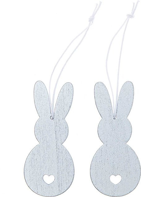 Rico Design Holzhänger Hase in Silber, 2 Stück - Bild 1