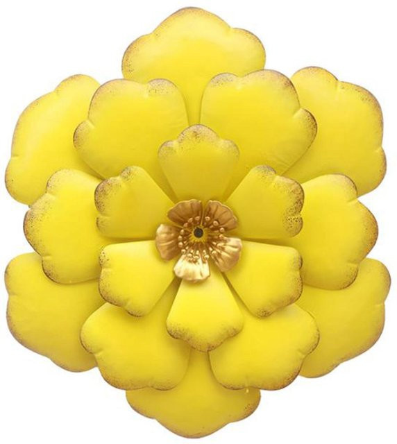 Tooarts Wandbehang Metall Simulationsblume in Gelb als florale Wanddekoration - Bild 1