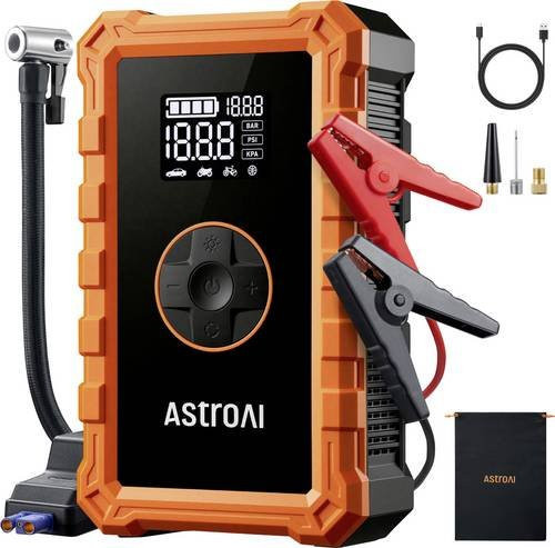 AstroAI S8 AIR Akku-Kompressor 4-in-1 in Orange mit USB-C Anschluss und 10.34 bar - Bild 1