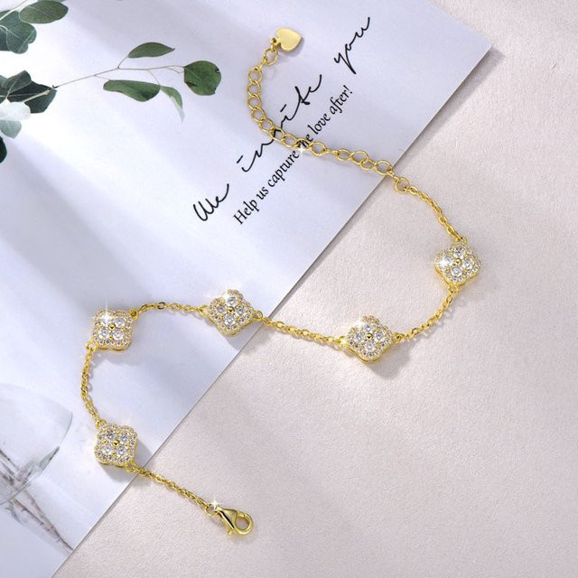RAPRGOLD Armband, Moissanit, 14 Karat Gold gefüllt, Damen - Bild 1