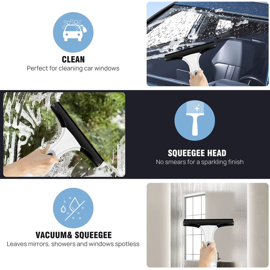 VamsLuna Kabelloser 3-in-1 Fensterstaubsauger mit Spray- und Reinigungsfunktion in Weiß - Bild 5