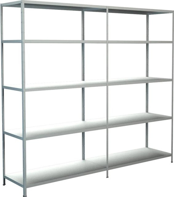 SCHULTE REGALWELT Steckregal-Set mit Anbauregal in Weiß, 10 Böden, Höhe: 200 cm, Breite: 220 cm, Tiefe: 50 cm - Bild 1